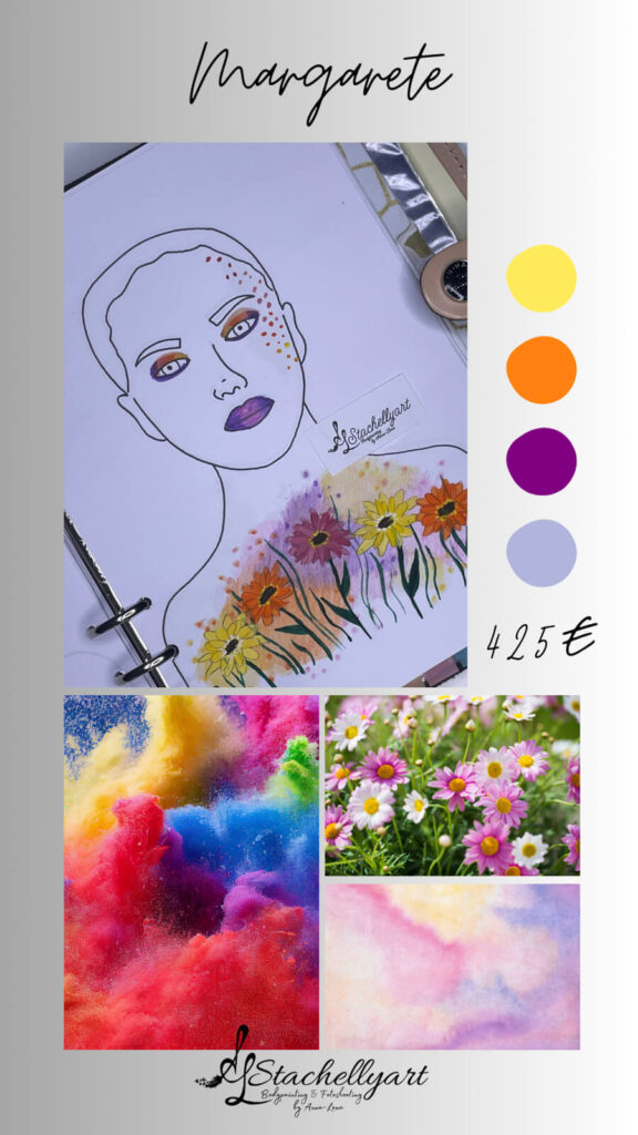 Bodypainting Stachellyart - Skizzenkatalog, Skizze Margarete