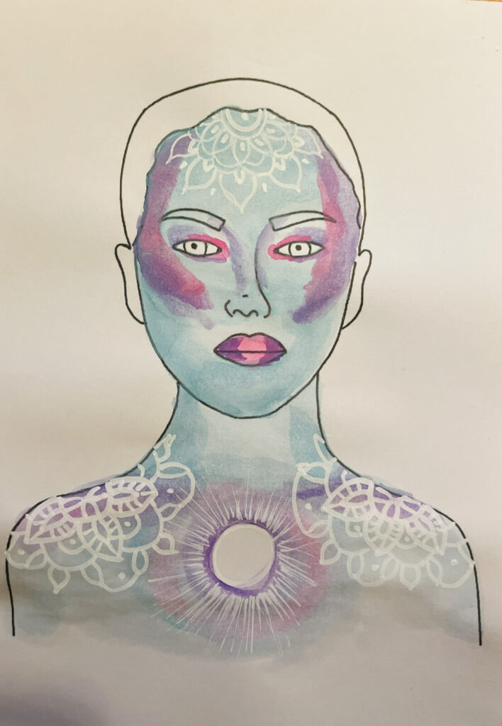 Stachellyart - Ramona Isabel Hertel - Einhorn - Skizze